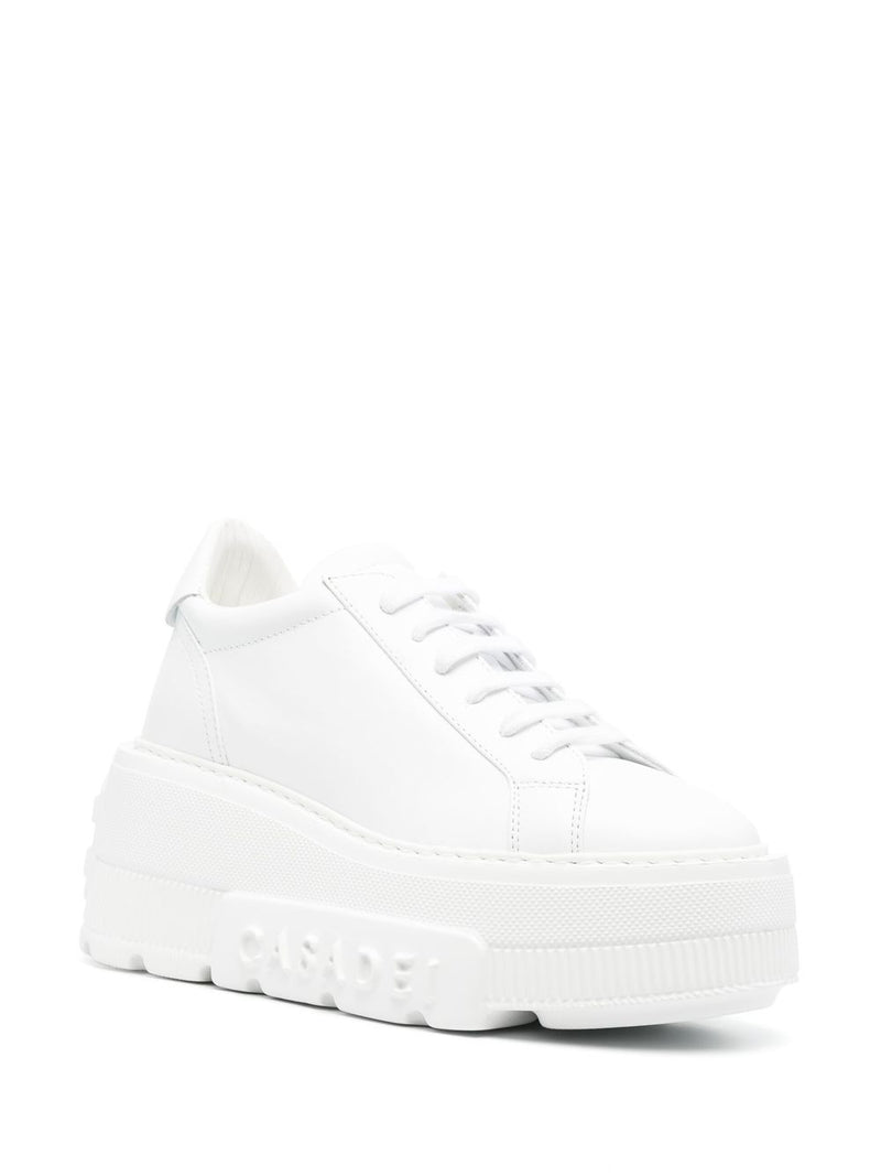 Casadei Casadei Nexus white leather platform sneakers.