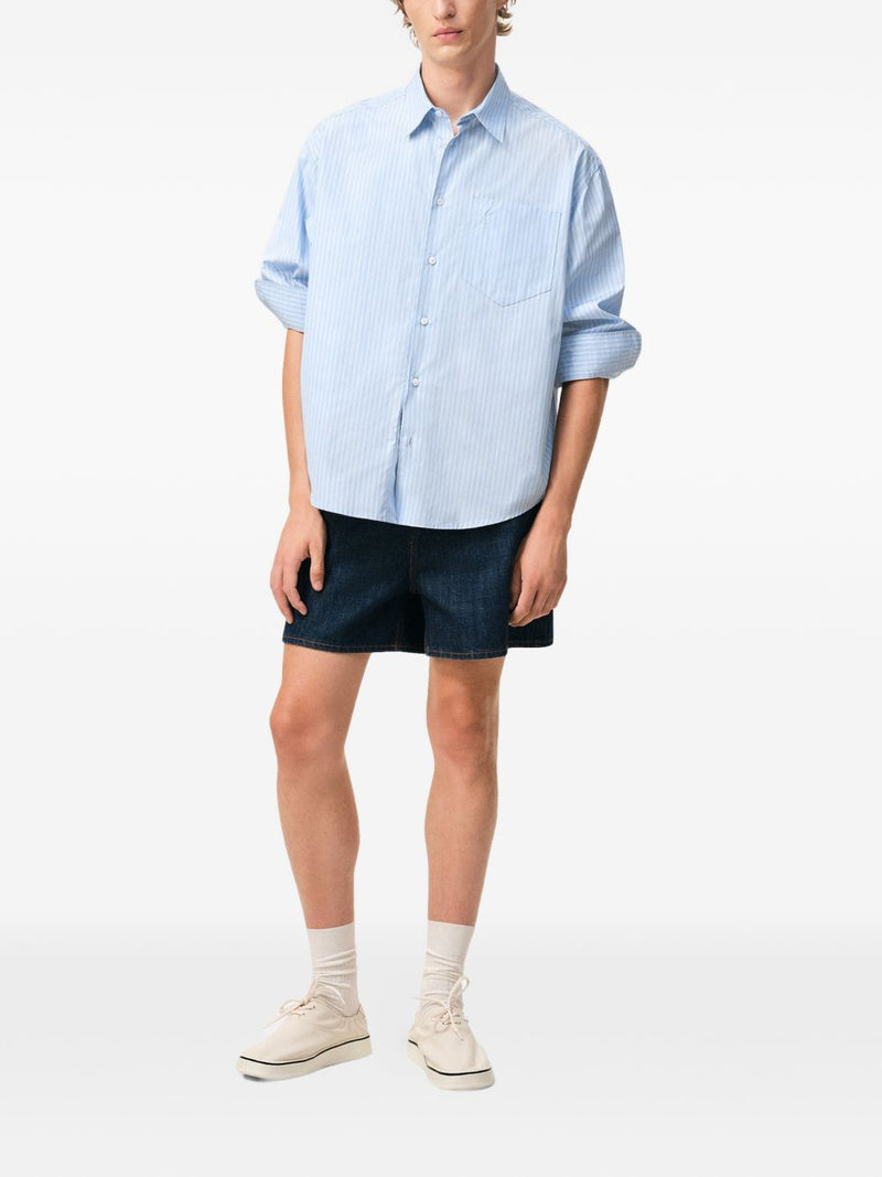 Ami Paris Striped cotton shirt | Urbalenti™ NYC