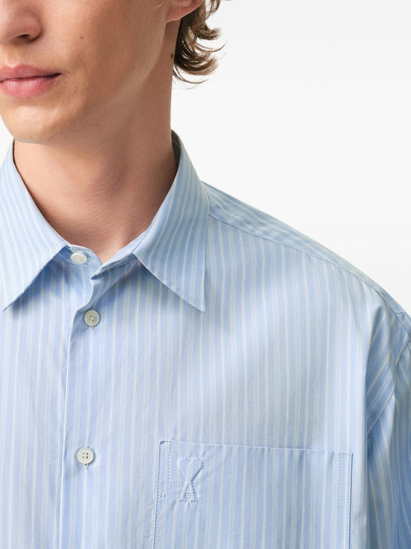 Ami Paris Striped cotton shirt | Urbalenti™ NYC