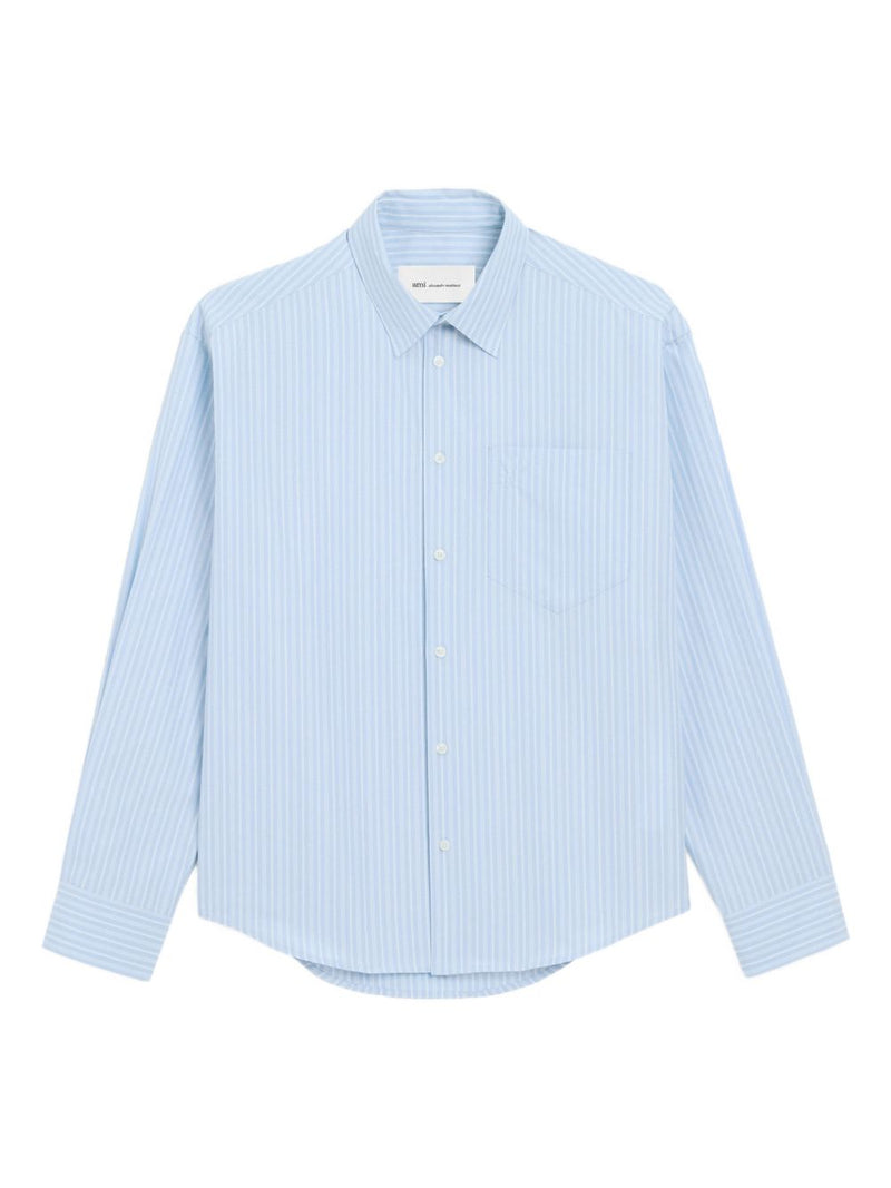 Ami Paris Striped cotton shirt | Urbalenti™ NYC