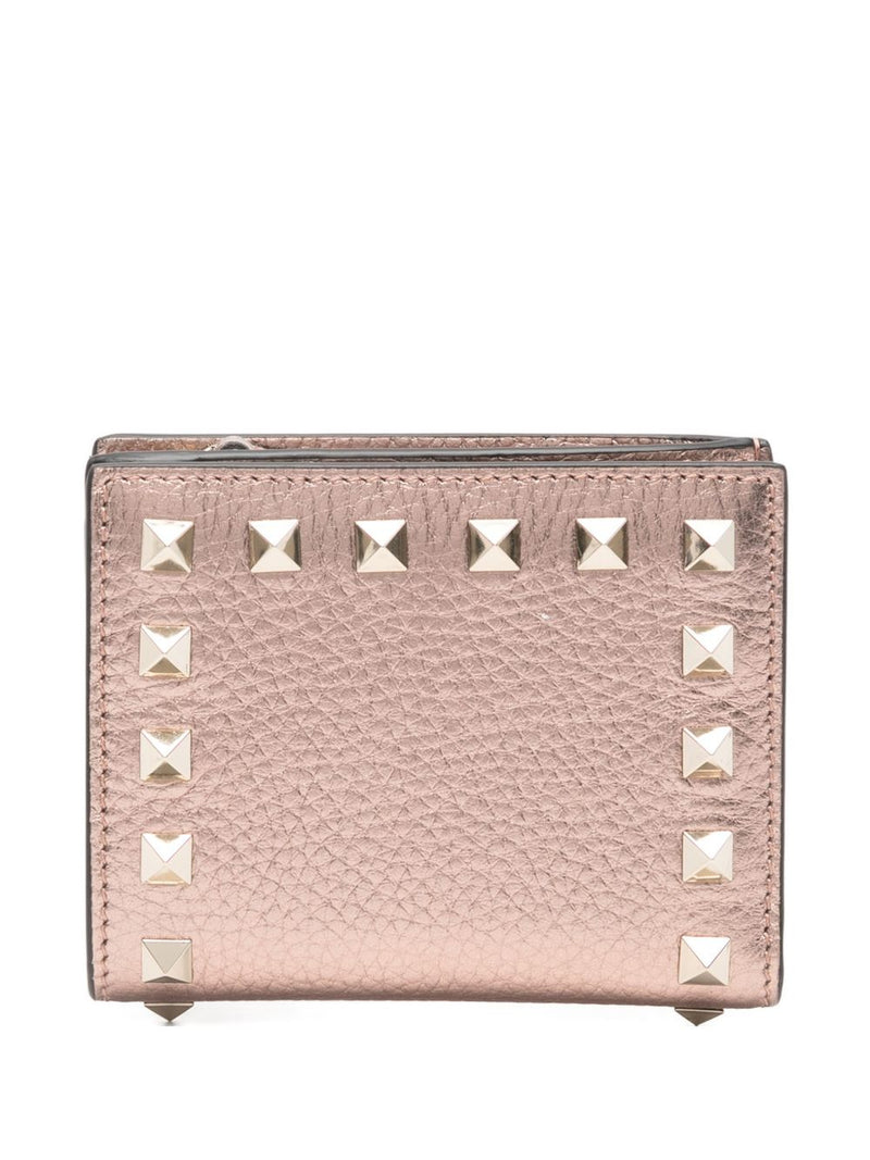 Valentino Garavani -Rockstud Wallet In Grainy Calfskin... | Urbalenti™ NYC
