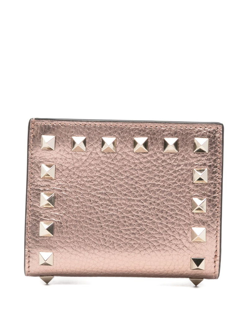 Valentino Garavani -Rockstud Wallet In Grainy Calfskin... | Urbalenti™ NYC