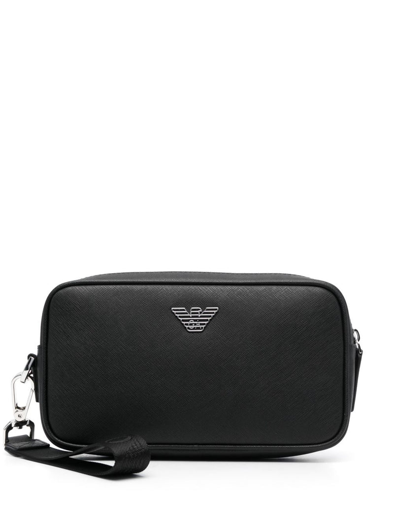 Emporio Armani Asv Regenerated Saffiano Washbag | Urbalenti™ NYC