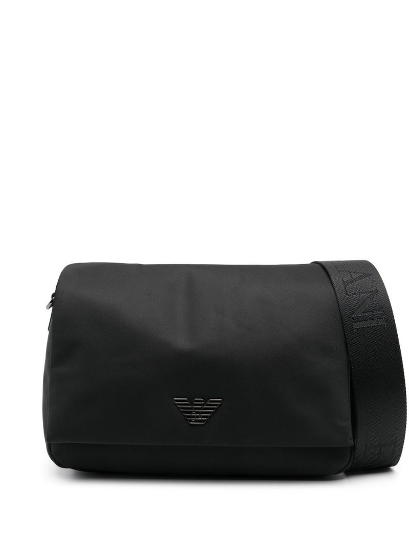 EMPORIO ARMANI EXCLUSIVE Asv Recycled-Nylon Shoulder Bag With Flap | Urbalenti™ NYC