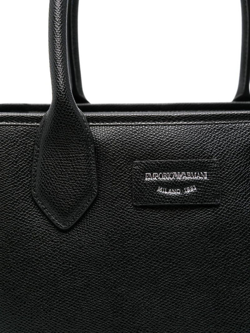 Emporio Armani Medium Shopper Bag With Palmellato Finish | Urbalenti™ NYC