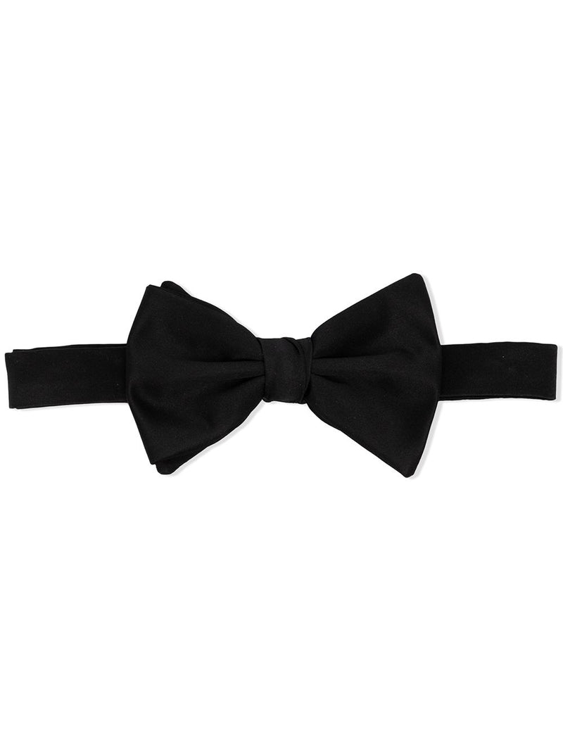 Emporio Armani Emporio Armani Knotted Bow Tie In Micro-Textured Pure Silk