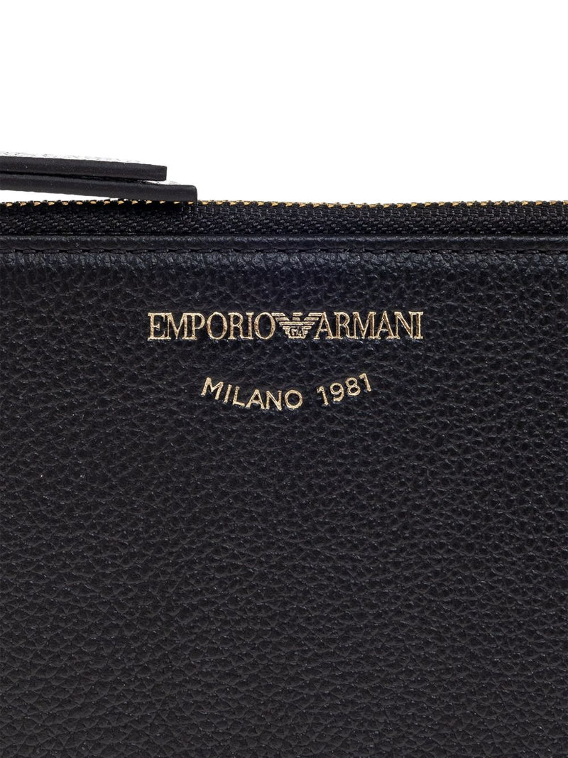 Emporio Armani Zipped, Tumbled-Leather Card Holder | Urbalenti™ NYC