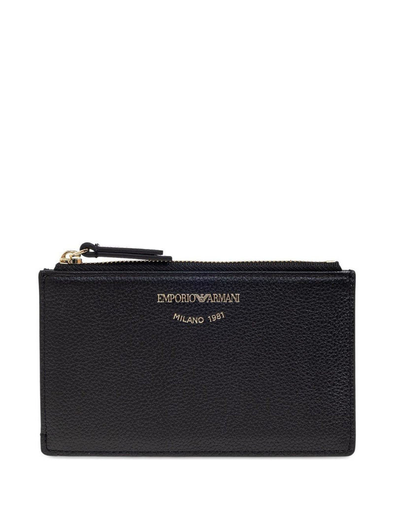 Emporio Armani Zipped, Tumbled-Leather Card Holder | Urbalenti™ NYC