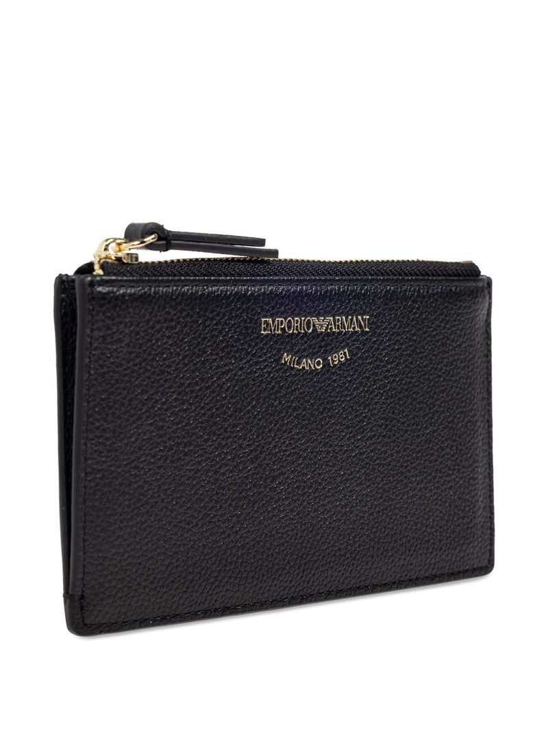 Emporio Armani Zipped, Tumbled-Leather Card Holder | Urbalenti™ NYC