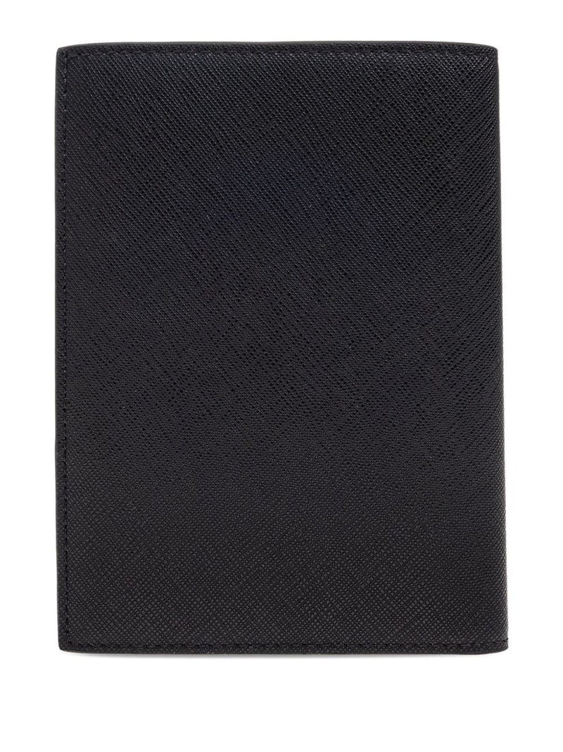 Emporio Armani Asv Regenerated Saffiano Leather Passport Holder With Eagle Plate | Urbalenti™ NYC