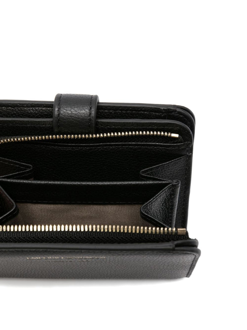 Emporio Armani Tumbled-Leather Bi-Fold Wallet | Urbalenti™ NYC