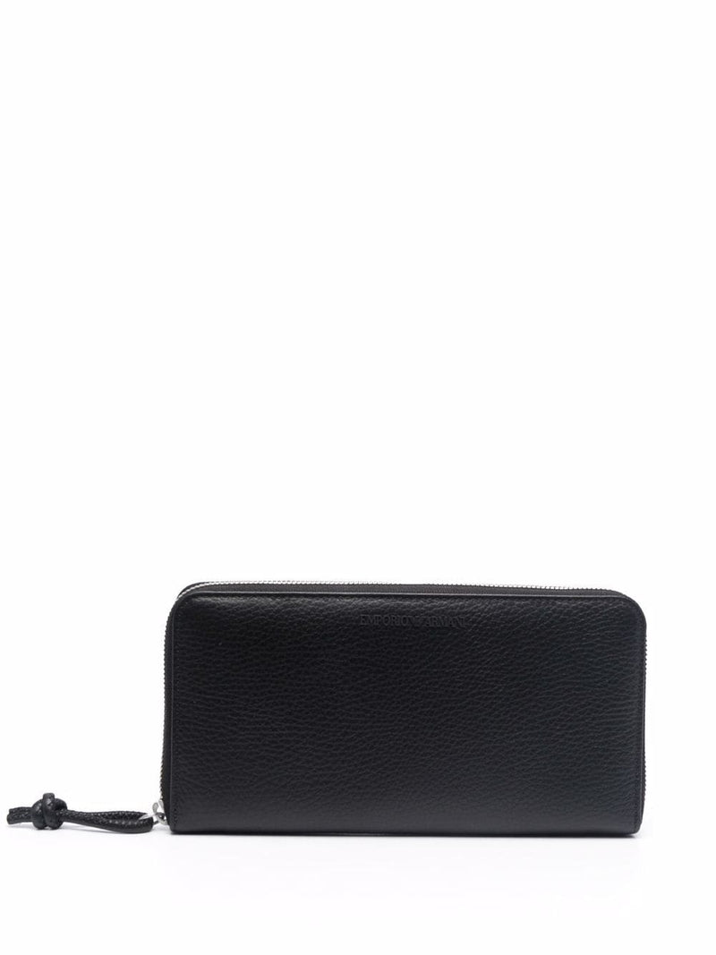 Emporio Armani Tumbled Leather Wallet With Wrap-Around Zip | Urbalenti™ NYC