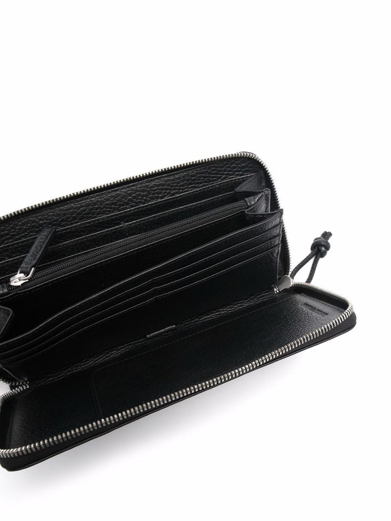 Emporio Armani Tumbled Leather Wallet With Wrap-Around Zip | Urbalenti™ NYC