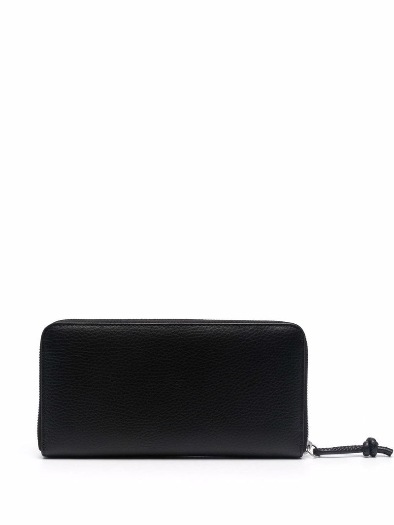 Emporio Armani Tumbled Leather Wallet With Wrap-Around Zip | Urbalenti™ NYC
