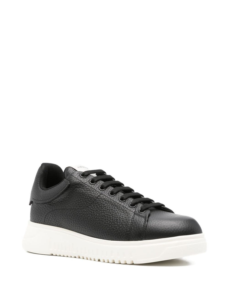 Emporio Armani Tumbled leather sneakers | Urbalenti™ NYC