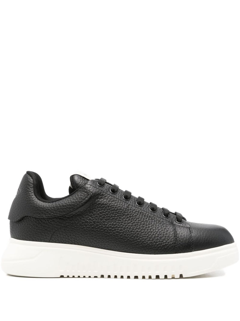 Emporio Armani Tumbled leather sneakers | Urbalenti™ NYC