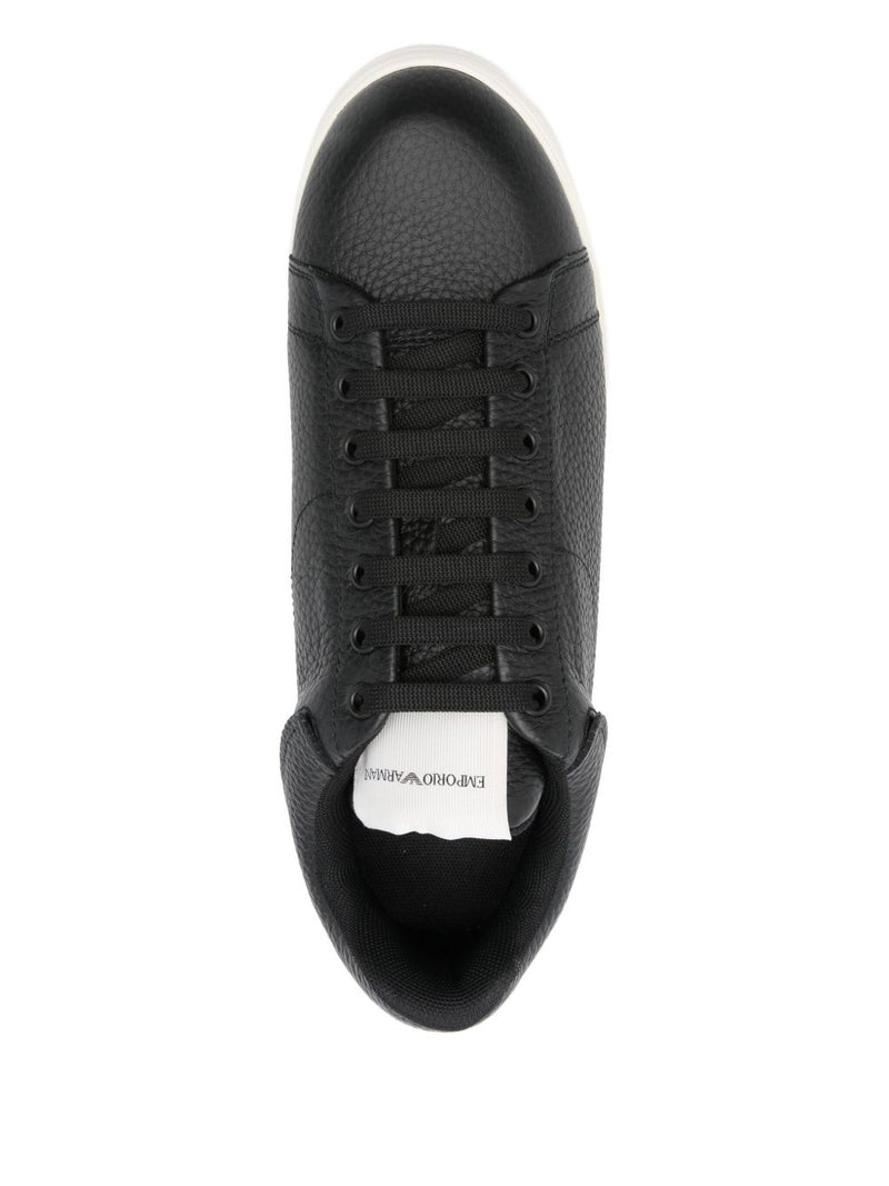 Emporio Armani Tumbled leather sneakers | Urbalenti™ NYC