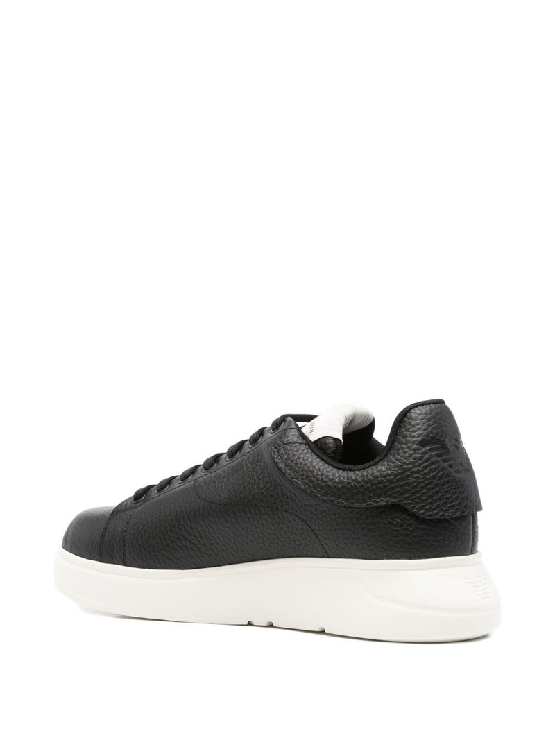 Emporio Armani Tumbled leather sneakers | Urbalenti™ NYC