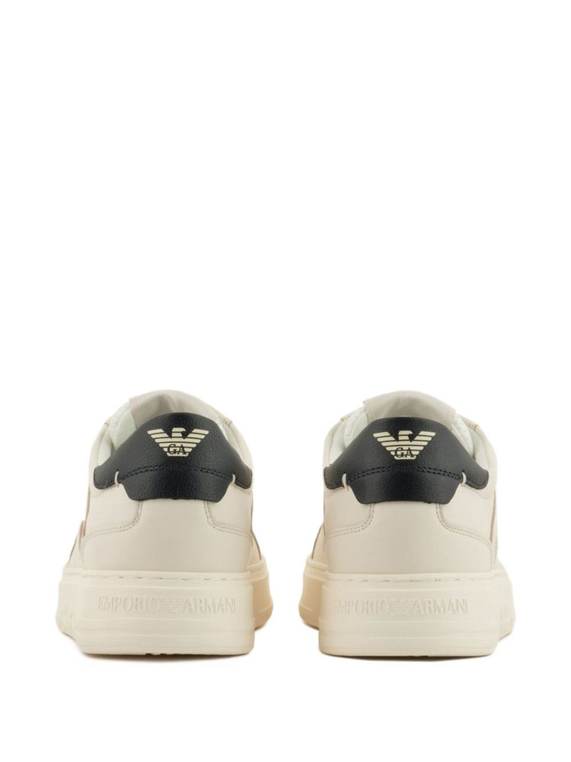 Emporio Armani Hammered-leather sneakers | Urbalenti™ NYC
