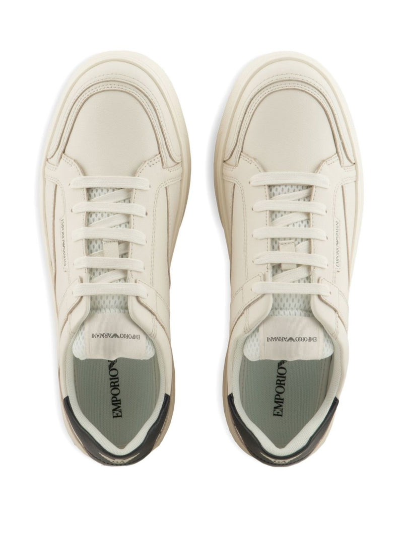 Emporio Armani Hammered-leather sneakers | Urbalenti™ NYC