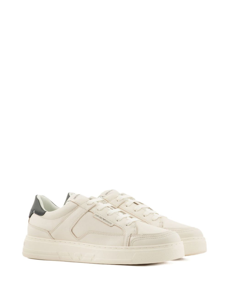 Emporio Armani Hammered-leather sneakers | Urbalenti™ NYC