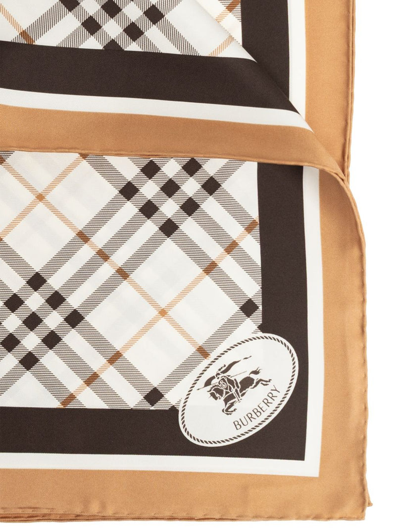 Burberry Check Knight Stamp Silk Scarf | Urbalenti™ NYC