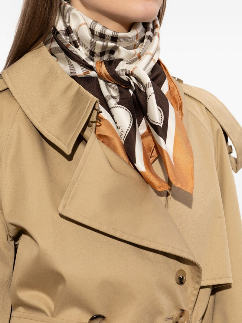 Burberry Check Knight Stamp Silk Scarf | Urbalenti™ NYC
