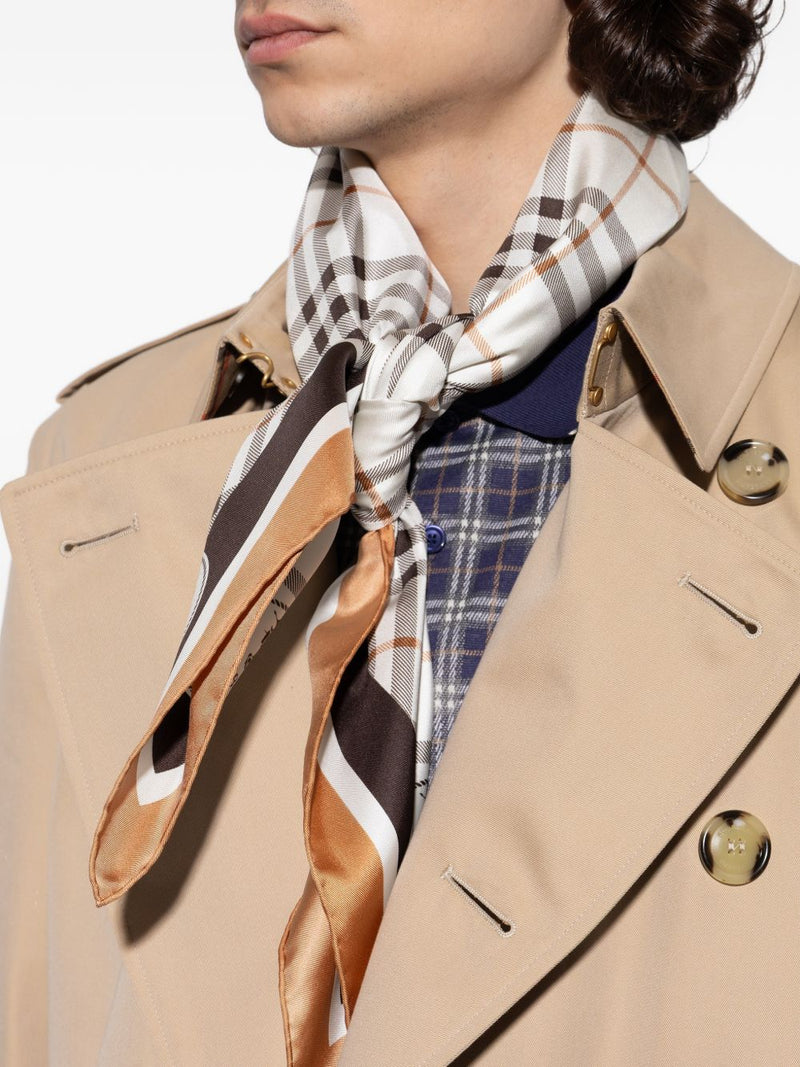 Burberry Check Knight Stamp Silk Scarf | Urbalenti™ NYC