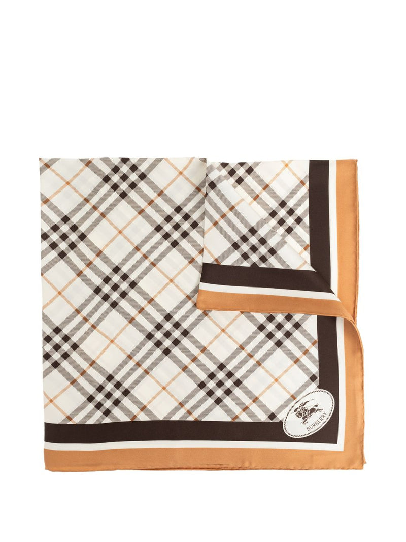 Burberry Check Knight Stamp Silk Scarf | Urbalenti™ NYC