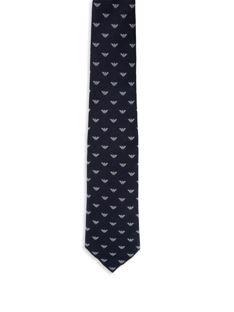 EMPORIO ARMANI EXCLUSIVE Pure Silk Tie With All-Over Jacquard Micro-Eagle Variant 2 | Urbalenti™ NYC