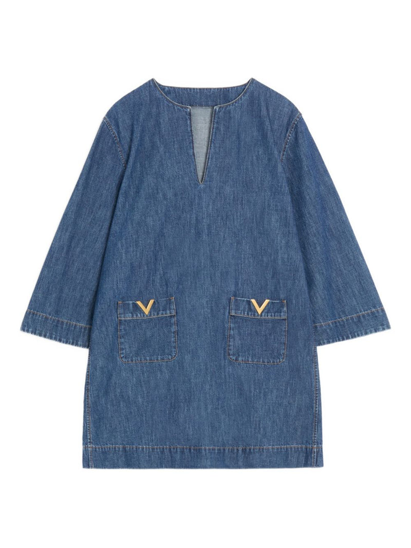 Valentino VLogo Signature denim short dress | Urbalenti™ NYC