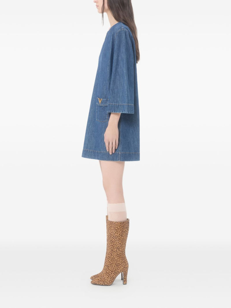 Valentino VLogo Signature denim short dress | Urbalenti™ NYC
