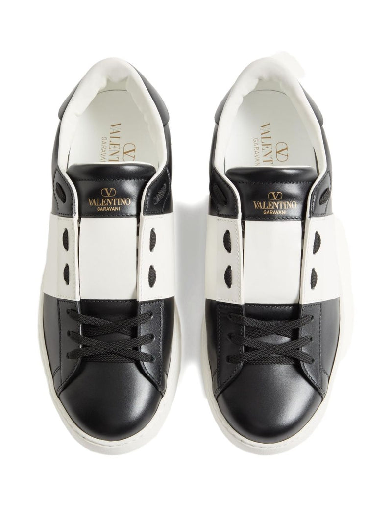 Valentino Garavani Open Calfskin sneaker - Black and White Leather | Urb... | Urbalenti™ NYC