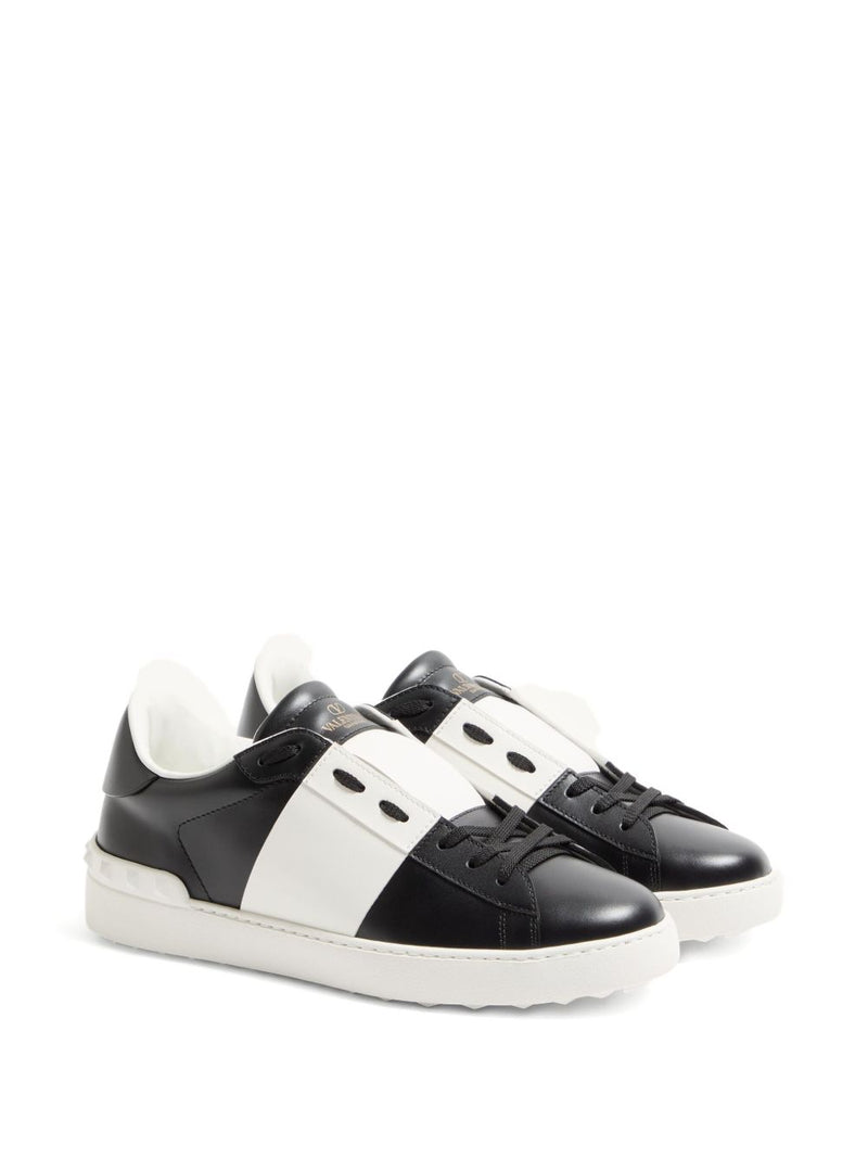 Valentino Garavani Open Calfskin sneaker - Black and White Leather | Urb... | Urbalenti™ NYC