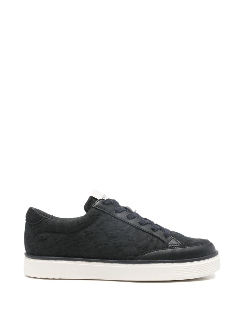 Emporio Armani Jacquard sneakers with an all-over eagle | Urbalenti™ NYC