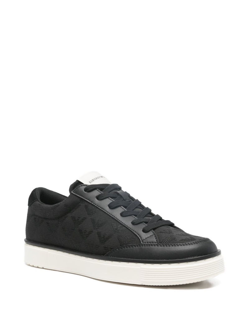 Emporio Armani Emporio Armani Jacquard sneakers with an all-over eagle