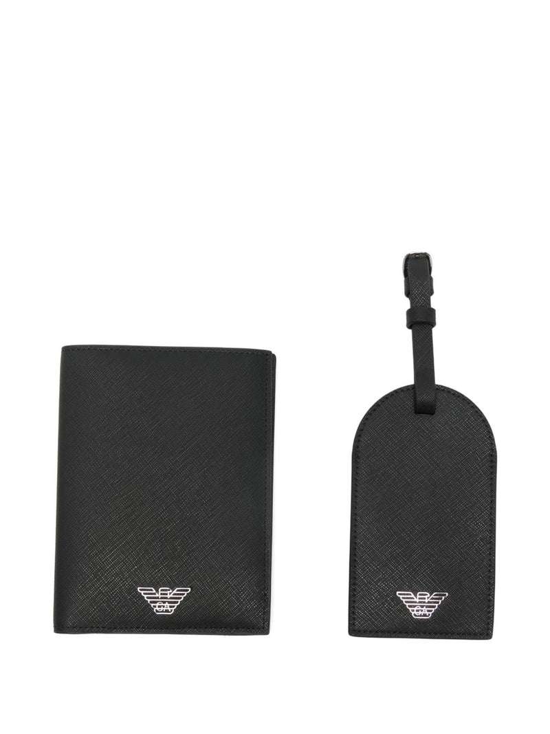 Emporio Armani Asv Gift Box With Regenerated Saffiano Passport Holder And Tag | Urbalenti™ NYC