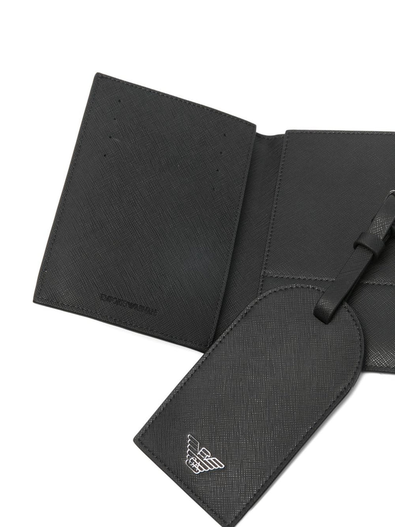 Emporio Armani Asv Gift Box With Regenerated Saffiano Passport Holder And Tag | Urbalenti™ NYC