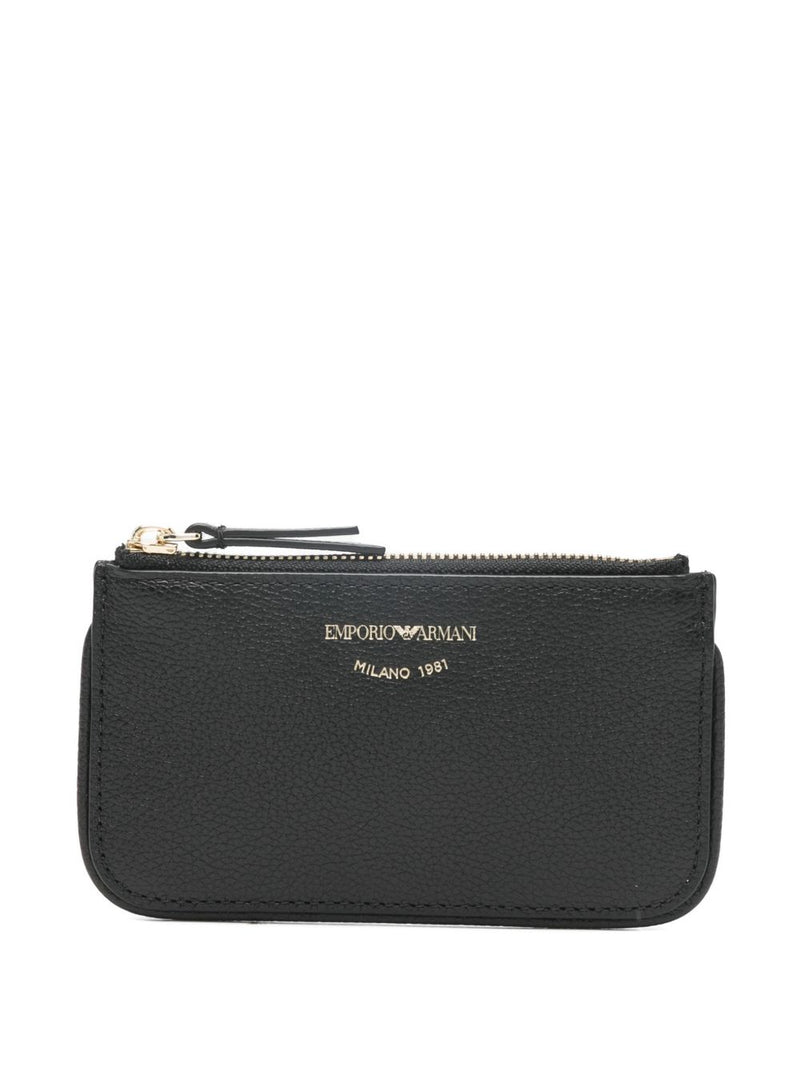 Emporio Armani Myea Deer-Print Card Holder With Zip | Urbalenti™ NYC
