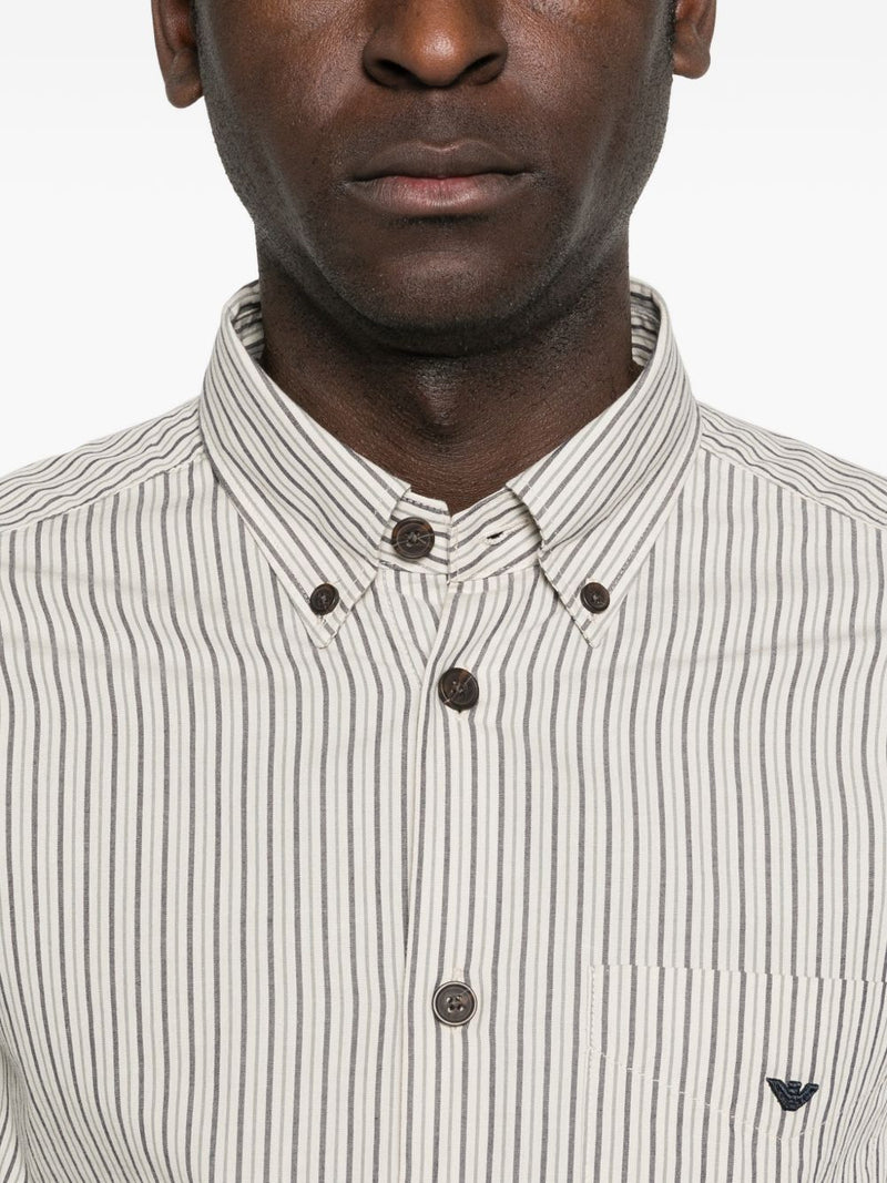 Emporio Armani Striped cotton shirt | Urbalenti™ NYC