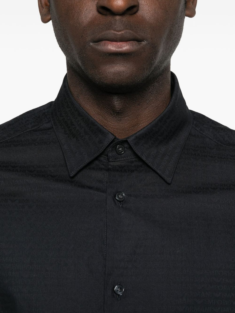 Emporio Armani Logo cotton shirt | Urbalenti™ NYC