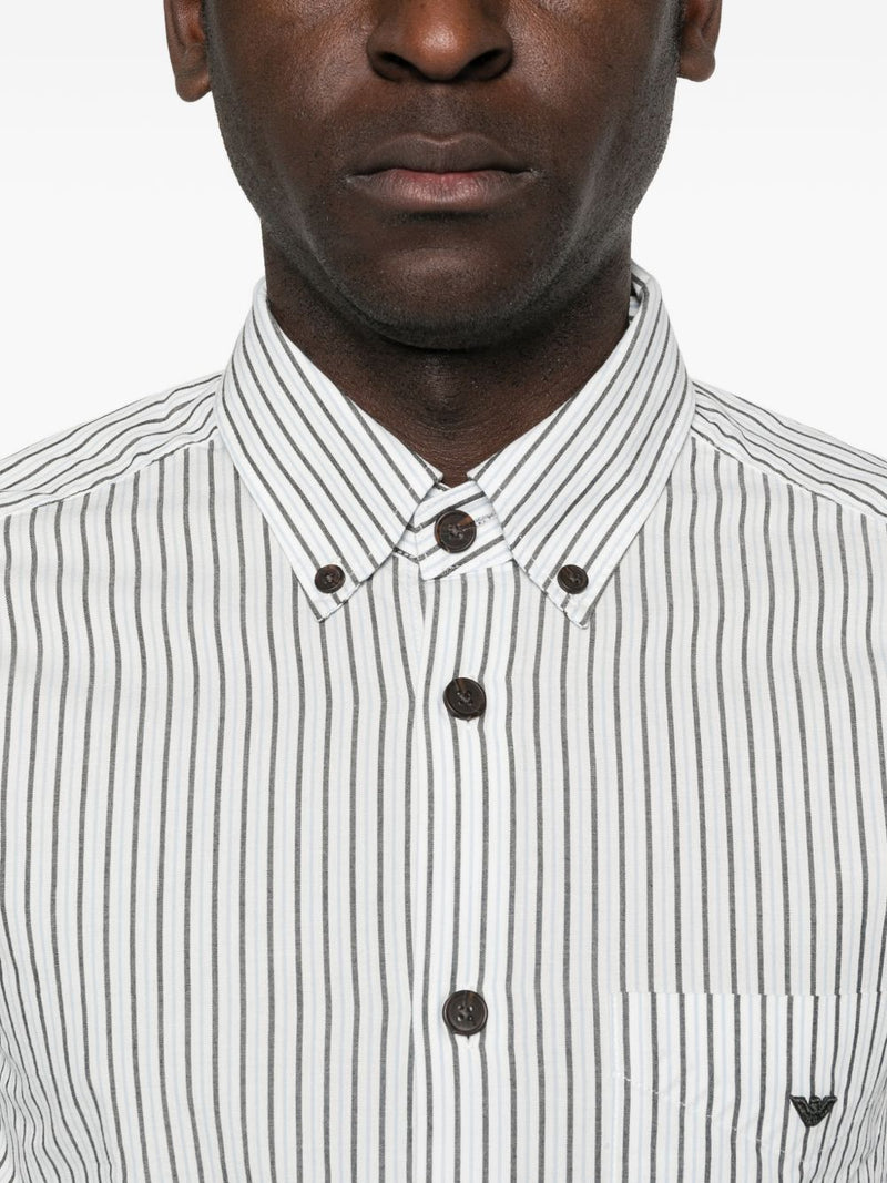 Emporio Armani Striped cotton shirt | Urbalenti™ NYC