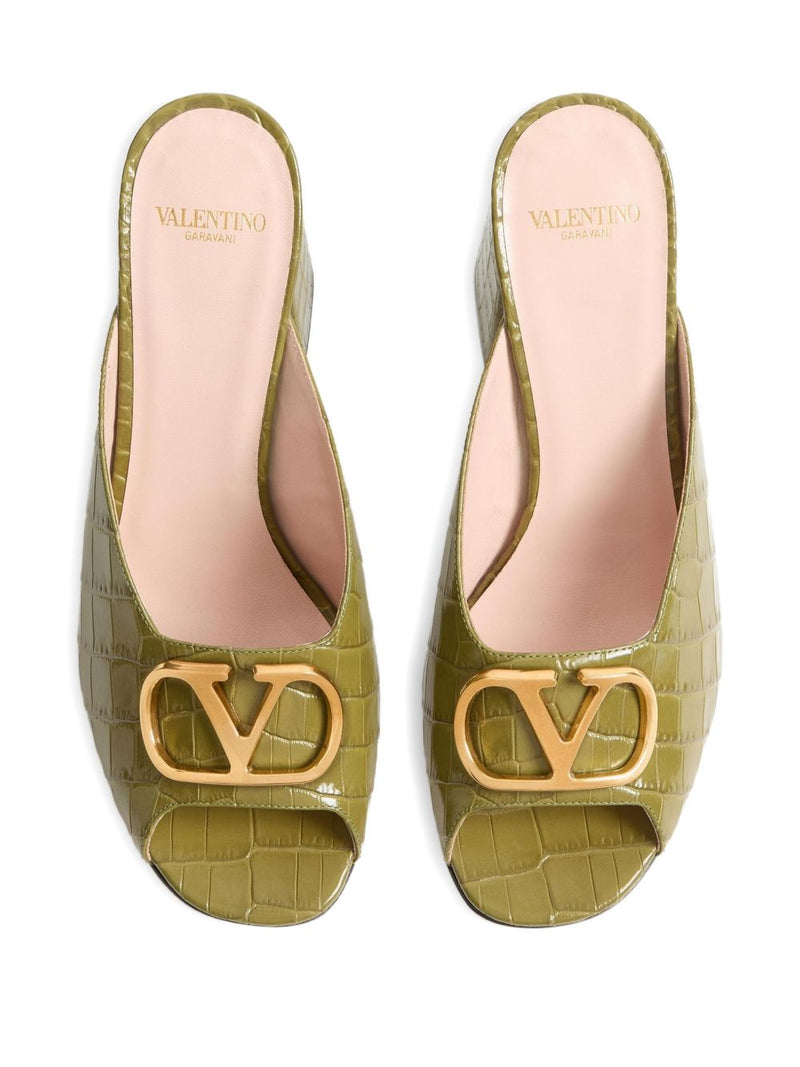 Valentino Garavani Valentino Garavani VLogo Signature Slide Sandal In Printed Calfskin 95MM