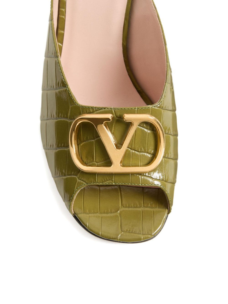 Valentino Garavani Valentino Garavani VLogo Signature Slide Sandal In Printed Calfskin 95MM