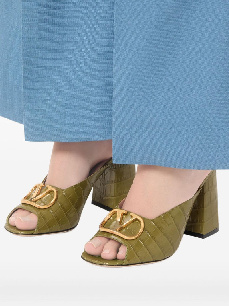 Valentino Garavani Valentino Garavani VLogo Signature Slide Sandal In Printed Calfskin 95MM