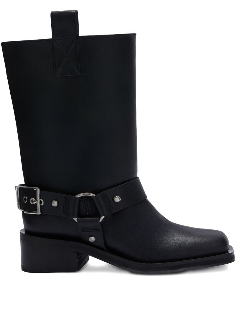 Ganni Ganni Mid Shaft Biker Boot