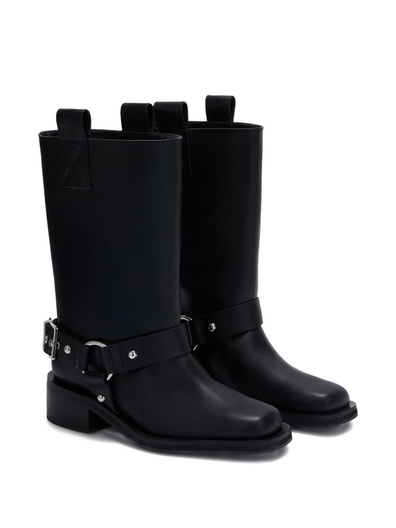 Ganni Ganni Mid Shaft Biker Boot