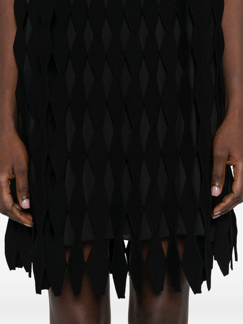 Emporio Armani Open-knit short dress | Urbalenti™ NYC