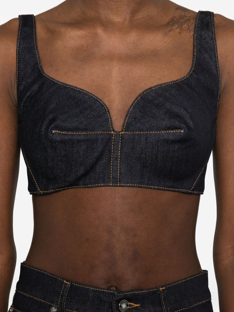 Givenchy Denim cotton bra top | Urbalenti™ NYC