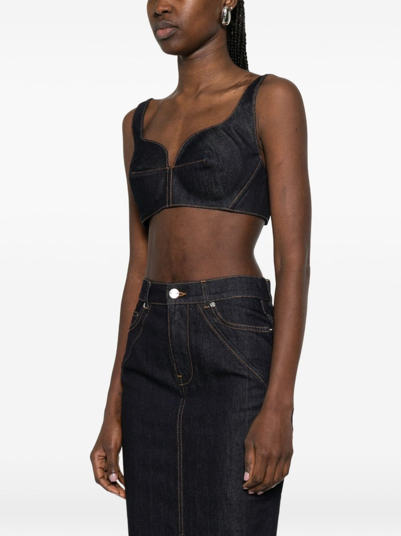 Givenchy Denim cotton bra top | Urbalenti™ NYC